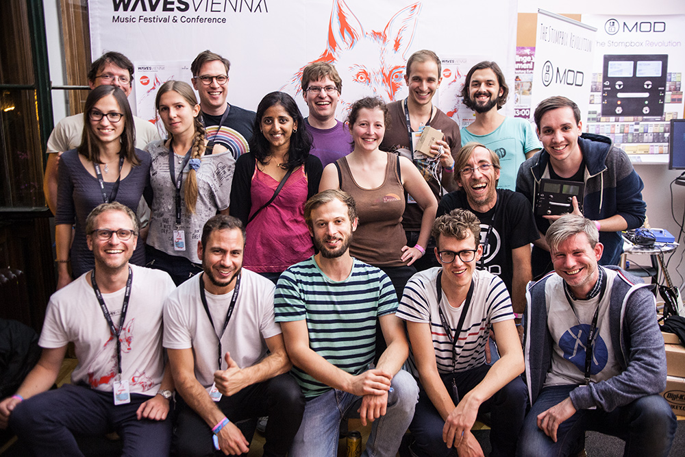 Photo of the winners and organizers of the Waves Vienna Music Hackday 2016