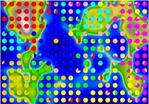 class information combined with Islands of music visualization